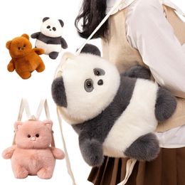 35cm simulated fat panda bear plush doll soft backpack Kawaii stuffed animal club pet pig toy girl Christmas girl gift 240513