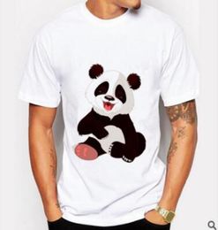 Men New Panda Printed Short Sleeve TShirt Summer Fashion Dark Funny t Shirts Tops Novelty Oneck White Tee2359229