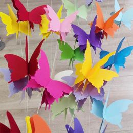 Decorative Figurines 18pcs 3D 3M Butterfly String Paper Hanging Ornaments Buntings For Kids Room Wedding Birthday Festival DIY Party Decors