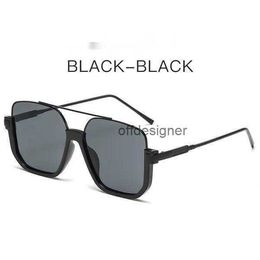 2022 Sunglasses Sunglasses Mens Double Beam Large Frame Anti Blue-Ray Retro Glasses Ins Lower Semi-Rimless Square For Women 1 HCFE