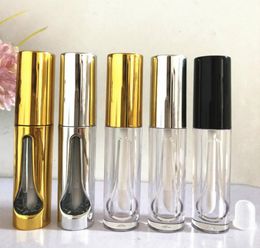 Plastic Round Gold Silver Lip Gloss Tube Empty Lipgloss Tubes 3ml Lipstick Lipblam Bottles Container Whole Cosmetics Packaging4971343