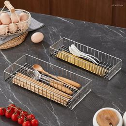 Kitchen Storage 304 Cutlery Spoon Accessories Detachable Stainless Steel Holder Fork Chopsticks Basket Drain Rack