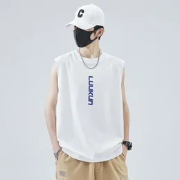 Men's Tank Tops Pure Cotton Vest For Summer Short Sleeved T-shirt Sleeveless Sports Shirt Breathable Basketball Camisole