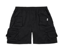 Pants Elastic Waist Multipockets Cargo Shorts for Men Summer Wide Leg Solid Oversized Style Knee Lenght5478220