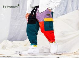 Men and Women Hip Hip Pants Colour Block Patchwork Corduroy Cargo Harem Pant Streetwear Harajuku Jogger Sweatpant Cotton Trousers 26666865