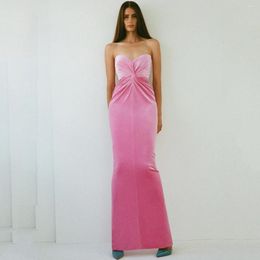 Party Dresses Sweetheart Pink Prom Dress Bodycon Velvet Long Evening For Women Custom Made Elegant Gown Woman Clothing