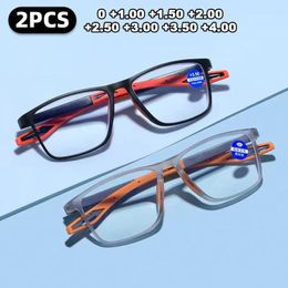 Sunglasses 2PCS Sports Presbyopia Reading Glasses Frame Men Women Anti-blue Light Computer Goggles Ultralight Square Spectacles Frames Male