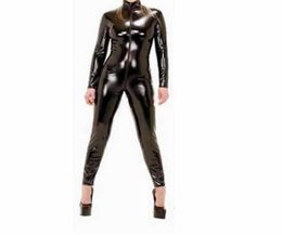 Dominatrix Female Leather Costume Sexy Lingerie Full Body With Zipper Women Cosplay Clubwear Fancy Dress Crotchless PVC Look B04028845693