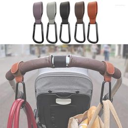 Stroller Parts Y1UB Hooks Multifunctional Adjustable PU Leather Clip Your Hands To Hang Purse Shopping Diaper Bags