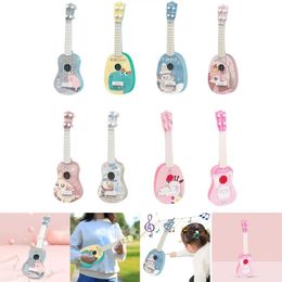 Guitar Portable childrens guitar four stringed piano toy early learning education toy childrens mini four stringed piano WX