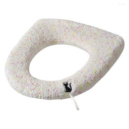 Bath Accessory Set Toilet Mat Seat Washers Washable Cover Pad Warmer Soft Cushion Polyester Bathroom Padded