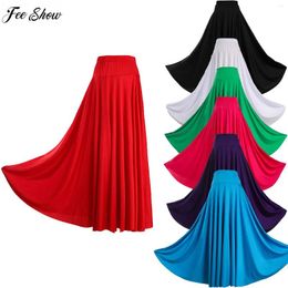 Stage Wear Womens Long Flamenco Skirt Folklorico Dance Full Circle Spanish Mexican Folk Costumes Tap Dancewear