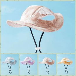 Dog Apparel Exposed Ears Fisherman Hat Dogs Casual Cap Anti-falling Breathable Cat Sunhats Adjustable Sun Protection Travel
