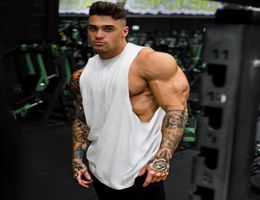Summer Sports Clothing Bodybuilding and Fitness Mens Tank Top workout gym Vest muscle Stringer sportwear Undershirt sleeveless t s2849537