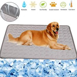 Dog Cooling Mat Summer Pet Sleeping Pad for Dogs Cat Cool Ice Silk Moistureproof Mattress Cushion Cold Bed 240520