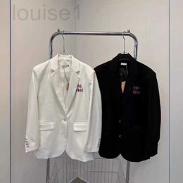 Women's Suits & Blazers Designer Brand 2024 Spring/summer New Heavy Industry Letter Hook Flower Suit Coat Loose Design Sense Short Sleeve t Trendy 73SX