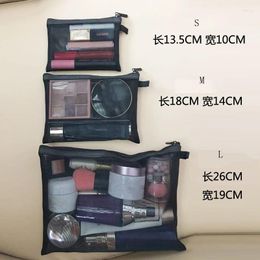 Storage Bags Black Mesh Makeup H Lipstick Toiletry Sanitary Napkin BagsWomen Girls Cosmetic Bag Organiser Travel Portable Was