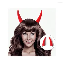 Party Supplies 1pair Cartoon Red Devil Horn Hairpin Cosplay Hair Clip Carnival Cos Props Headwear Accessories Funny And Cute