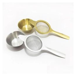 Tea Strainers Stainless Steel Strainer Philtre Fine Mesh Infuser Coffee Cocktail Food Reusable Gold Sier Colour Jj Drop Delivery Home Ga Dhbfi