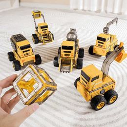 Diecast Model Cars Magnetic Construction Set Truck Vehicle Car Models DIY Building Blocks Toys For Children Gift Educational Toys Y240520X3RO
