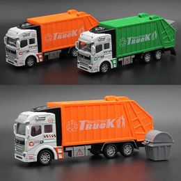 Diecast Model Cars 1 32 Garbage Truck Toy Car As Birthday Present Educational Clean Trash Car Kids Toys Gifts Y240520UJNY