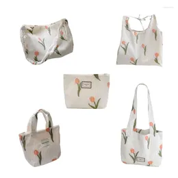 Duffel Bags Ladies Tulip Shoulder Bag Large Capacity Tote Lace-up Vest Cosmetic