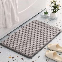 Carpets 2pcs/Set Anti-Slip Bathroom Carpet Absorbent Bath Mat Coral Fleece Floor Thickened Memory Foam Padding Door