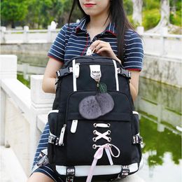 School Bags Korean Style High Backpack For Teenage Girl Fashion Black White Student Girls Schoolbag Cute Book Bag