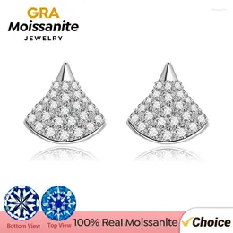 Stud Earrings GRA Moissanite Diamond Skirt For Women Real 925 Sterling Silver Plated 18k White Gold High Quality Fine Jewellery