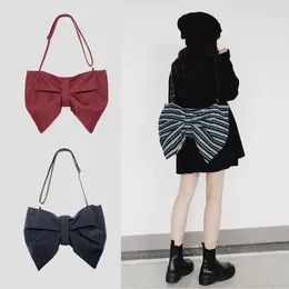 Evening Bags Small Personality Bow Tie Tote Bag Large Capacity Crossbody Single Shoulder Cloth Women Canvas Temperament Student