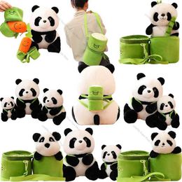 Stuffed Plush Animals 2 In 1 Cute Bamboo Tube Panda Plush Toy Kaii Stuffed Livelike Panda Hug Bamboo Plushie Doll Pillow for Kids Birthday Xmas Gift