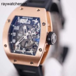 Richamills Watch Milles Watches Rm010 Mens Rose Gold Hollow Dial Automatic Mechanical Swiss Famous Luxury Leisure Fashion Single Watc