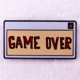 Brooches GAME OVER Hard Enamel Pin Metal Badge Brooch For Jewellery Accessory Gifts Lovers Friends