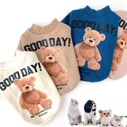 Dog Apparel Soft Fashion Cotton Casual Wear Small Bear Pattern Cute Dogs Clothing Coat Pet Hoodies Puppy Outfits