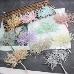 Decorative Flowers 10pcs Multicolor Christmas Tree Decoration Artificial Plants Branch Wreaths Wedding Base For Home Decor DIY Gifts Box