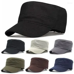 Berets 1PC Fashion Men Women Five Colors Unisex Adjustable Classic Style Plain Flat Vintage Army Hat Cadet Military Cap