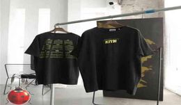 Yellow Kith Box Shirt Summer Casual Tee Men Women Back Quality Text Graphic Print Tshirt6962259