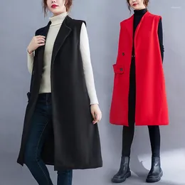 Women's Vests 2024 Spring And Autumn Loose Suit Vest Coat Fashion Korean Version Versatile Medium Length