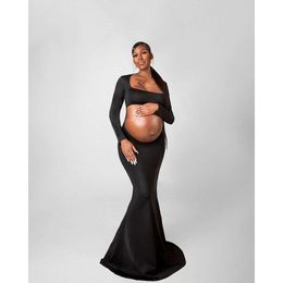 Maternity Dresses For Photoshoot Sexy Cut Out Front Open Backless Maxi Dress Wedding Party Photography Pregnant Women Clothes L2405