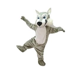 2025 Halloween Fierce Adult Grey Wolf Mascot Costume Walking Halloween Suit Large Event Costume Suit Party dress