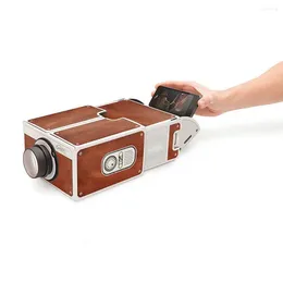 Party Decoration Mini Portable Cardboard Smart Phone Projector 2.0 Mobile Projection For Home Theater Audio & Video