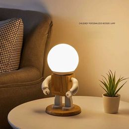Lamps Shades Robot Led Table Lamp USB Night Lights Nordic Bedroom Bedside Simple Study Lamp Childrens Room Birthday Gift for Kids Boy Child Y240520HW72