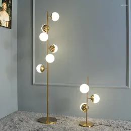 Floor Lamps Modern Glass Ball Lamp Nordic Living Room Magic Beans Decoration Creative Designer Bedroom Standing Light