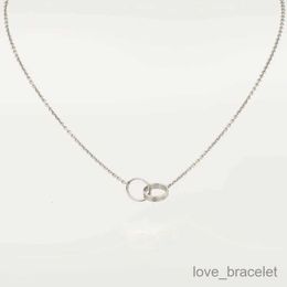 New Classic Design Double Loop Charms Pendant Love Necklace for Women Girls 316L Titanium Steel Wedding Jewellery Collares Collier