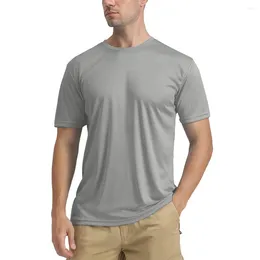 Men's T Shirts UPF50 Short-sleeved Sun Protection Clothing Solid Colour Casual Round Neck Thin Breathable Quick-drying T-shirt