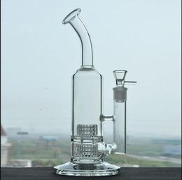 Glass Bong Matrix Perc Hookahs Shisha Glass Bubbler Recycler Dab downs comforter Rigs Cool Water pipes Smoke with 18mm bowl