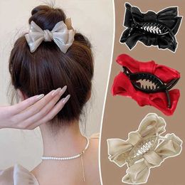 Hair Accessories Tiktok explosive mesh yarn bow clip princess meatball summer hair art piece ponytail clip d240520
