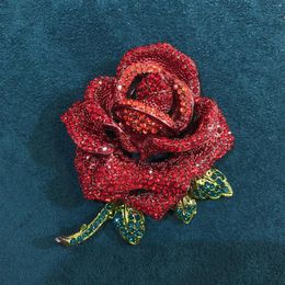 Brooches Rhinestone Brooch Lapel Badge Pin Costume Accessories Metal Valentines Day Rose For Banquet Backpack