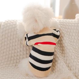 Dog Apparel Winter Warm Sweater Fashion Stripe Teddy Cardigan Pet Two Legged Clothes Puppy Knit Clothing XS-XL