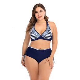 Women High Waist Bikinis set Swimsuit Plus size Swimwear Large Big Plussize New Swimming Suits Beachwear Wear For Female L2405